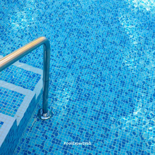 Completed underwater pool tile and coping repair in Singapore