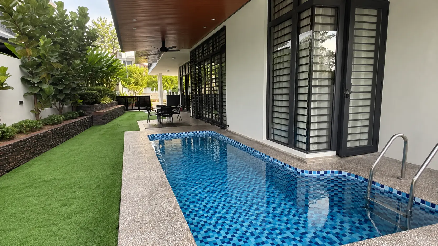 Private pool beside a landed home in Singapore
